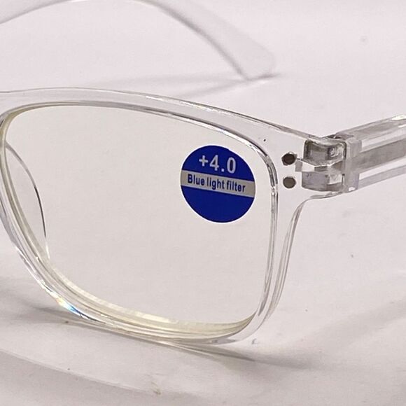 Reading Glasses 4.0 for Readers Bluelight Filter Clear Frame NWT - Picture 10 of 11